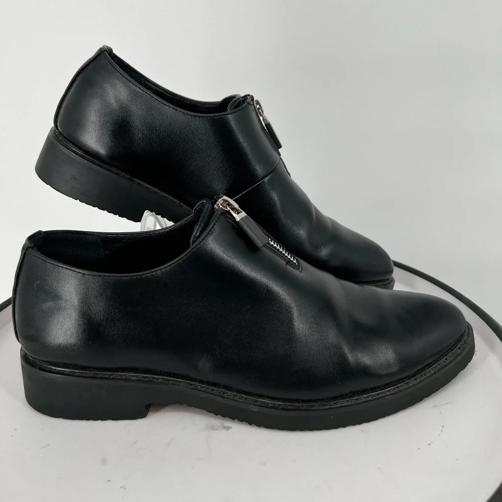 GIUSEPPE ZANOTTI ITALIAN BLACK LEATHER SHOES